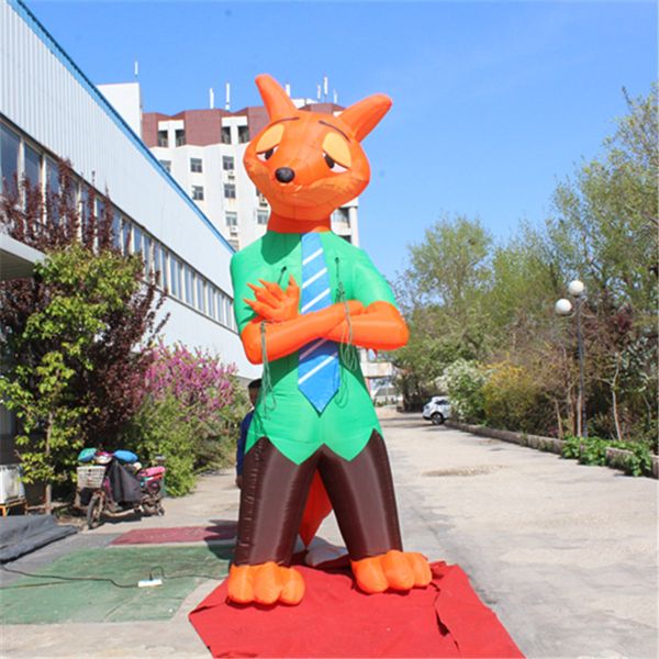 5m alta Outdoor Advertising Inflável Fox com LED Strip Form China para 2020 Nightclub ou parque Detalhes