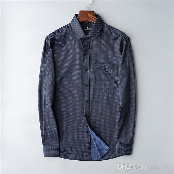 

new pierre cardin, checked shirt, successful men's striped shirt. leisure style. men's coat #6604, White;black