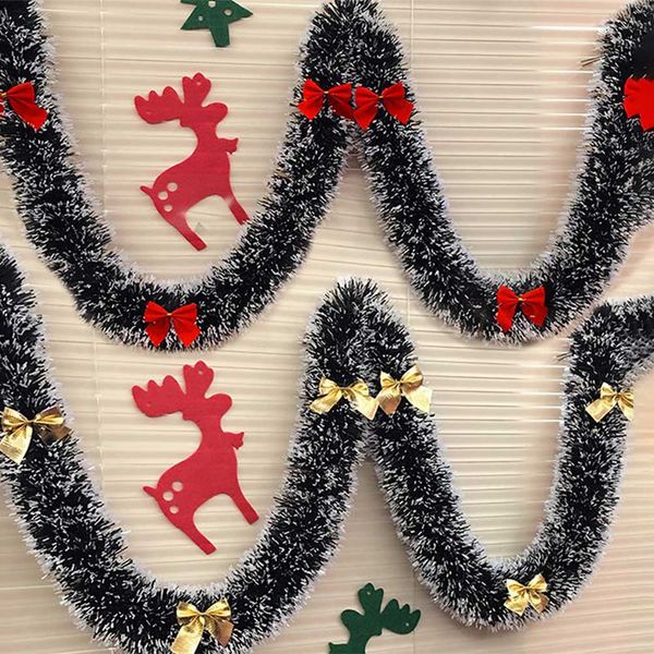 

1pc 2m christmas decoration bar ribbon garland christmas tree ornaments white dark green cane tinsel party supplies