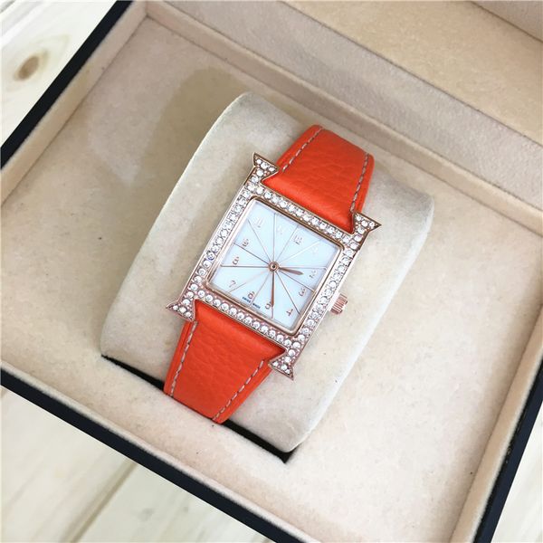

luxury diamonds orange women watches fashion ladies quartz watch dress watch clock women montre femme reloj mujer gifts for girls, Slivery;brown