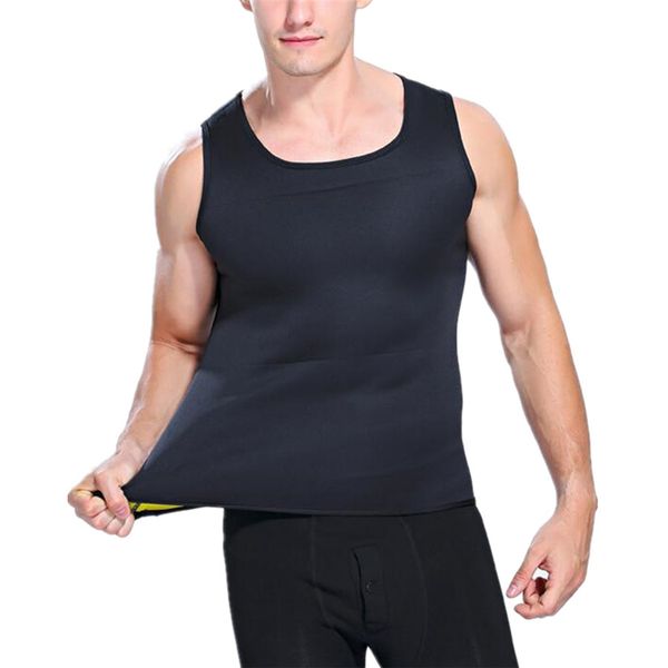 

men body shaper vest running fitness athlethic workout gym neoprene vest sauna sweat shirt summer sportswear, Black;blue