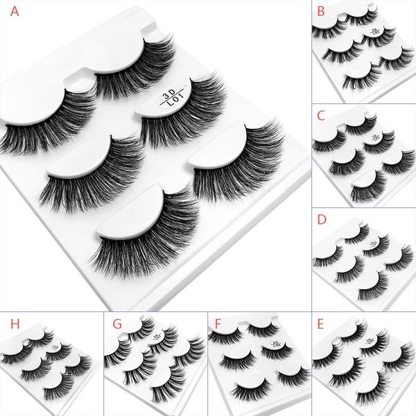 

3pair natural look eye lashes lengthen attractive handmade eyelashes natural extension maquiagem long strip lashes c524