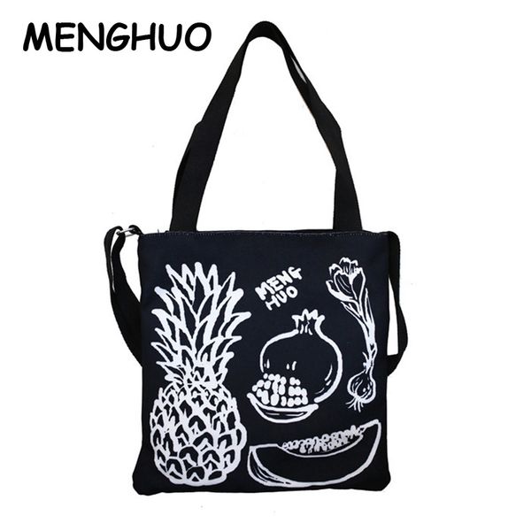 

menghuo canvas fashion printed pineapple ladies small bag new casual wild shoulder messenger bag