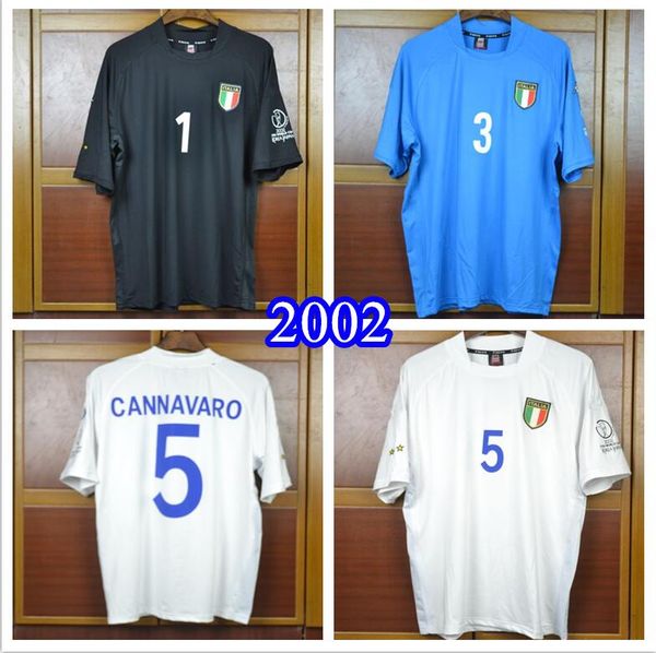 

retro soccer jerseys jerseys 2002 world cup italy home away white goalkeeper maldini buffon del piero totti inzaghi jersey shirt, Black;yellow