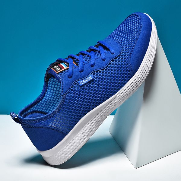 

cool mens shoes casual summer lightweight breathable mesh sneakers mens trainers couple footwear blue black grey tenis masculino