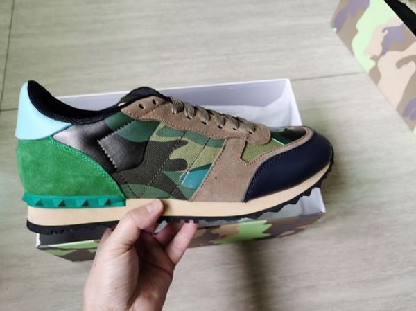 

fashion stud camouflage sneakers star shoes footwear men women flats designer shoe rockrunner trainers casual shoes, Black