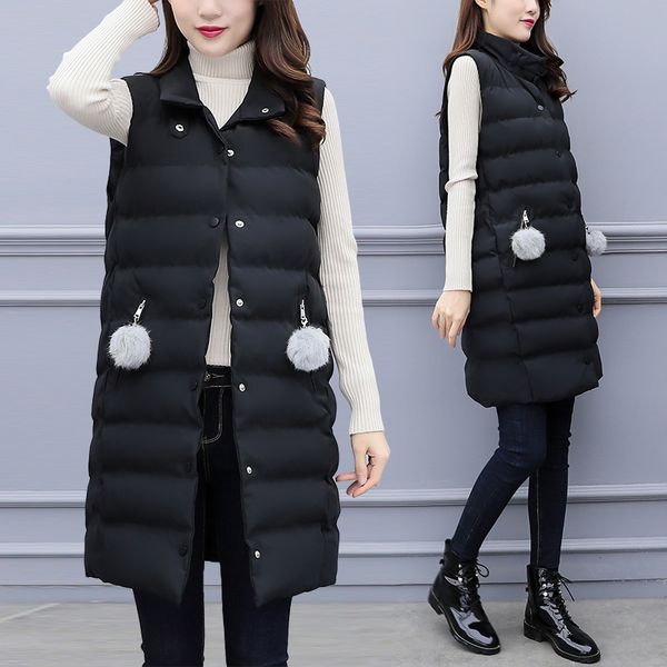 

6xl 5xl new arrival women's parkas womens plus size vest jacket coat parka outwear woman, Black;white