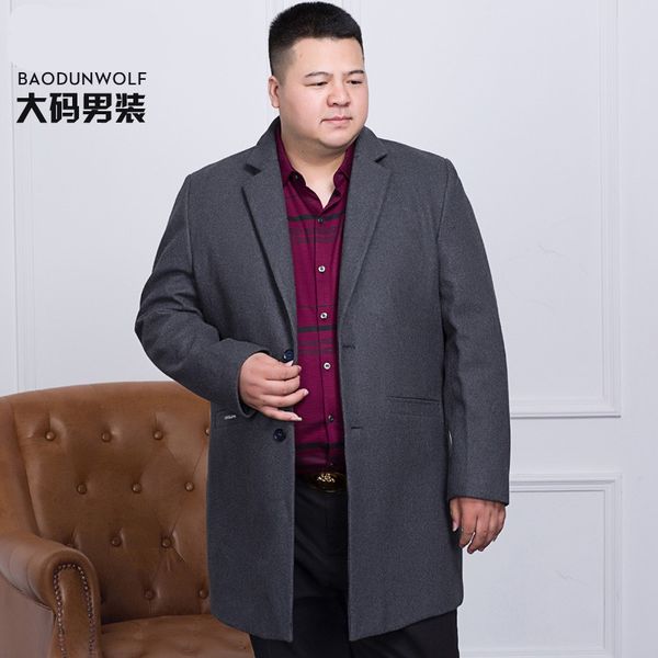 

10xl 8xl 6xl 5xl men's wool coats & jackets winter cashmere jacket man long section single breasted overcoat casual woolen coat, Black