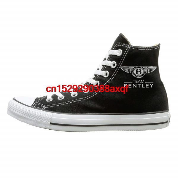 

women men casual shoes bentley team motors car logo high-canvas shoes, Black