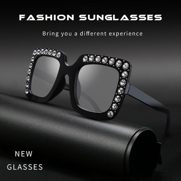 

kids sunglasses girls rhinestone uv protection 2020 pink black children sun glasses square summer accessories, White;black