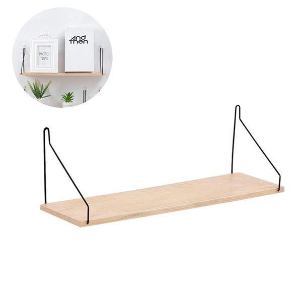 

nordic wooden wall shelf iron partition board bedroom tv wall hanging storage shelf rack for home and living room decoration