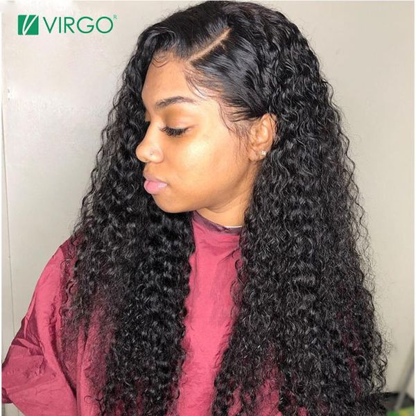 

28 30 inch curly 4x4 lace closure wig lace front human hair wigs for black women 150% density remy hair with baby virgo, Black;brown
