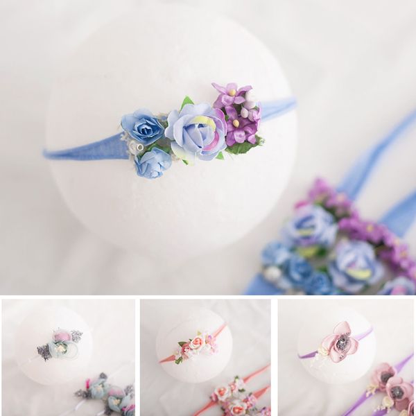 

baby girl headbands bows flowers elastic bebe infant hair accessories for newborn pgraphy props headwear, Yellow