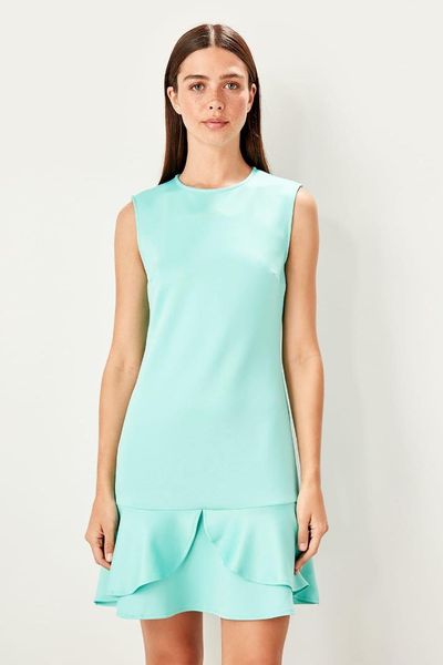 

trendyol mint scuba knit dress twoss19eh0204, Black;gray