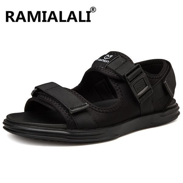 

brand summer mens sandals breathable beach sandals men casual shoes comfortable men slippers, Black