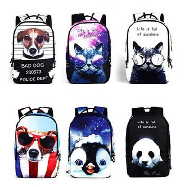 

2020 new style multifunctional fashion backpacks animal printed 3d backpacks school bags for students outdoor sports travel lapbackpack