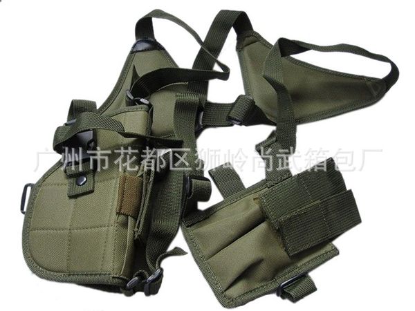 

hunting holsters pouches shoulder vest pistol chest holder multi-function unisex, Camo;black