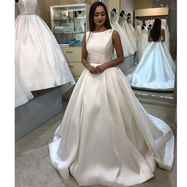 Acheter Chic Dentelle Appliques Robe De Mariage Africain Pour Les Femmes 2019 Robe De Bal Formelle Robe De Noiva Brillant Perles Cristal Plus La