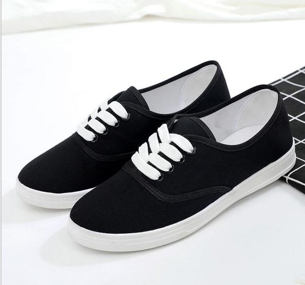 

low-up canvas ђденека кваѬиѬа-подова ода женкой обђви ленивого мала белй, Black