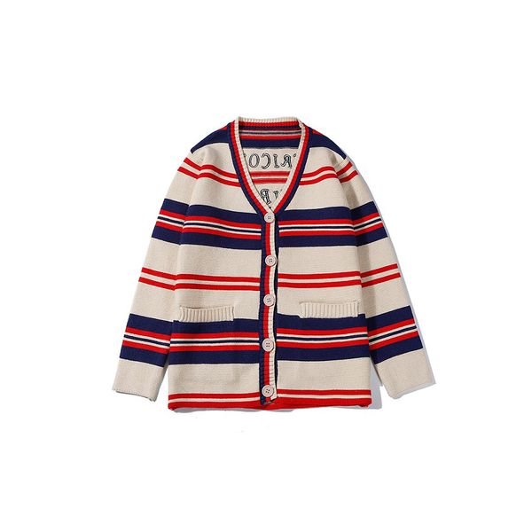 

женская дизайнер вязать кардиган бренд свитера для девочек полоса шаблон топы повседневная brithsh стиль одежды для студентов 2020 зима новы, White;black