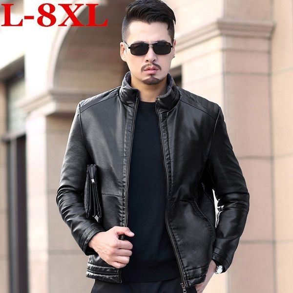 

высокое качество плюс размер 8xl 7xl 6xl горячая зима мужчина new heavy yards воротник, чтобы сохранить тепло кожи хлопка и шерсти пальто бо, Black
