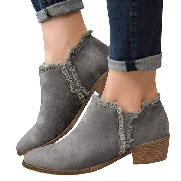 

ladies western winter snow boots plus size 35-43 fashion european style new women's nubuck flock ankle boots shoes, Black
