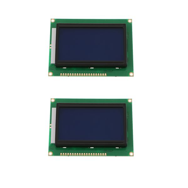 

set of 2 128x64 5v blue backlight lcd smart display screen controller module for copiers, fax machines,printers