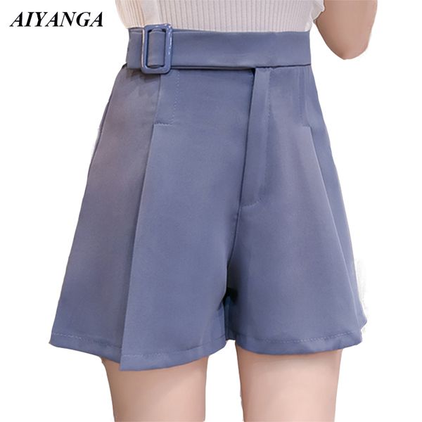 

summer suit shorts women 2019 high waist shorts for women a-line ladies wide leg suits office female white black