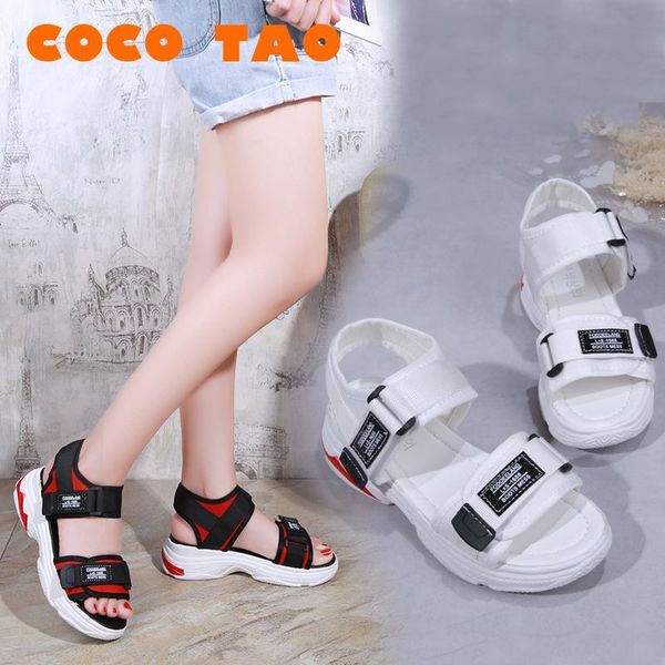 Rhinestonew Muffin Dicke Sohlen Sandalen Weiblichen Sommer Koreanische Studenten Mode Strand Romansoles Frauen Schuhe Keil Y200702