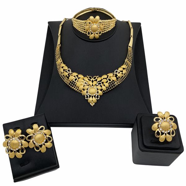

happy hydrangea fashion jewelry african jewelry sets necklace earring bracelet female nigeria clavicle chain, Silver