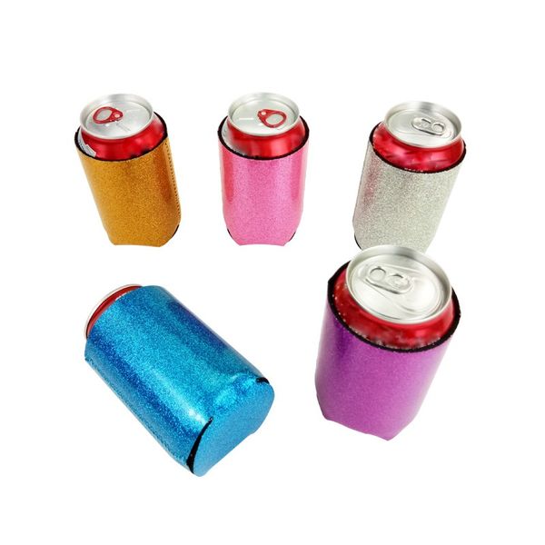 

glitter mermaid can cooler sleeves foldable neoprene beverage coolers holder with beer cup bottle cover case storage organization hh7-1272