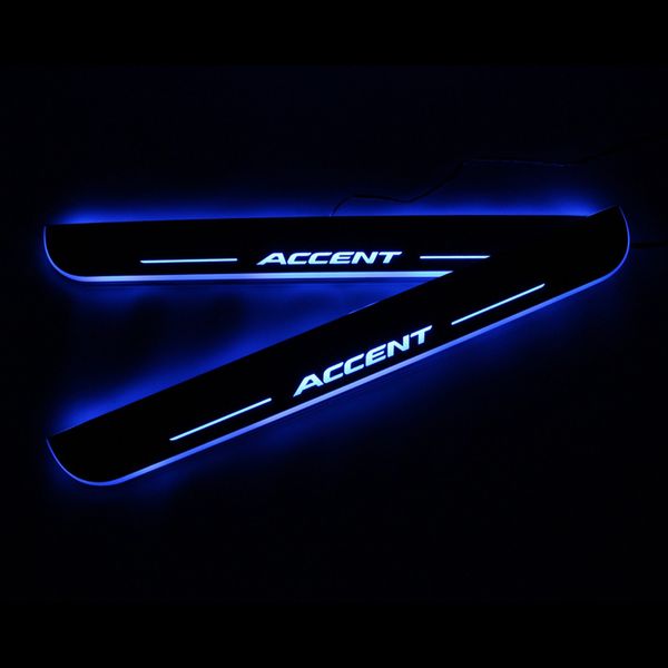 

for hyundai accent i25 2012 - 2019 2020 waterproof acrylic moving led welcome pedal car scuff plate door sill pathway light