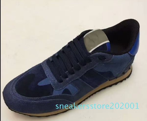 

2020 women men boot star studded shoes mesh leather camouflage studded shoes combo stars rock runner metallic lace-up shoes rock studs s01, Black