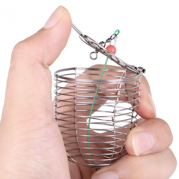 

portable s/m/l stainless steel aquarium small bait feeder crystal shrimp dry food feeding fishing lure cage shrimp catch holder