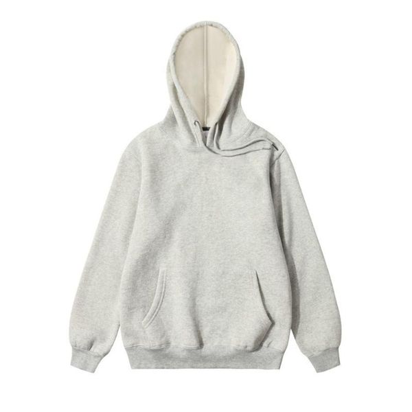 

2020 winter wool solid basic hoodie men's casual sports men's/women's sportswear warm 100% cotton hoodie men's wear 7 co, Black