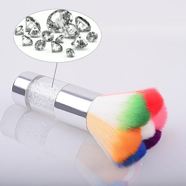 

pro rhinestones handle nail art dust brush acrylic uv gel cleaner manicure tool new design