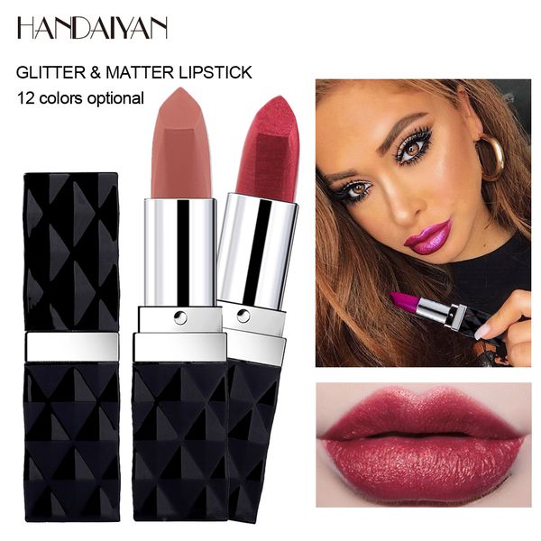 

макияж 2019 алмазные блестящая помада lot женщины matte lip nude водонепроницаемый блеск помада красный макияж