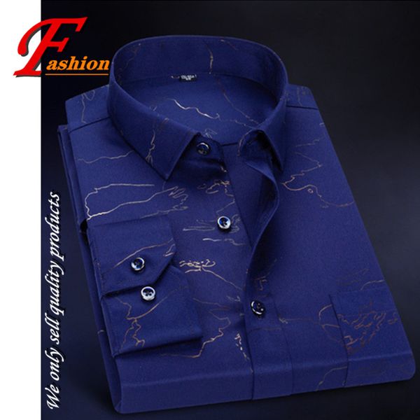 

high-grade new men's business casual all-match comfortable breathable fashion crease proof stamping printing noble shirt, White;black