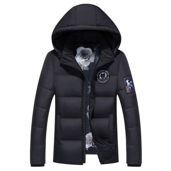 

2019 новой все сети популярна на открытом воздухе случайной мужской одежды мужского модельер с капюшоном мужской куртки вниз, Black