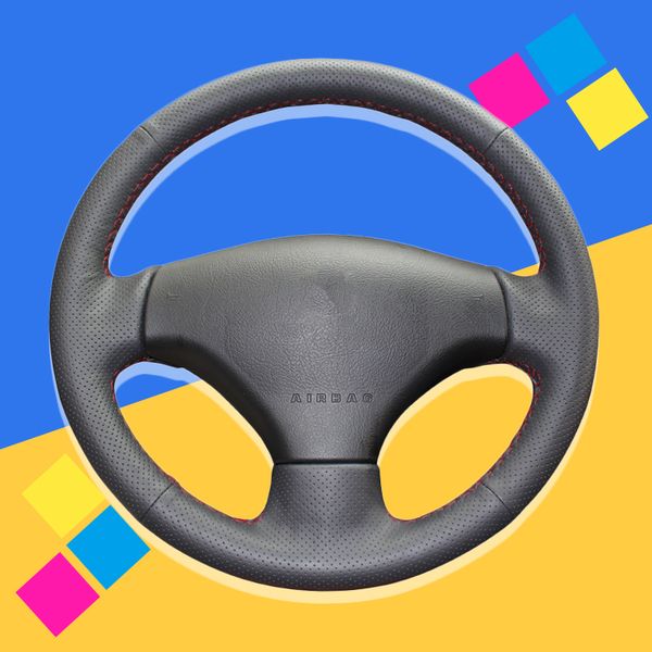 

auto braid on the steering wheel cover for 206 2007-2009 207 c2 interior car braiding covers car-styling