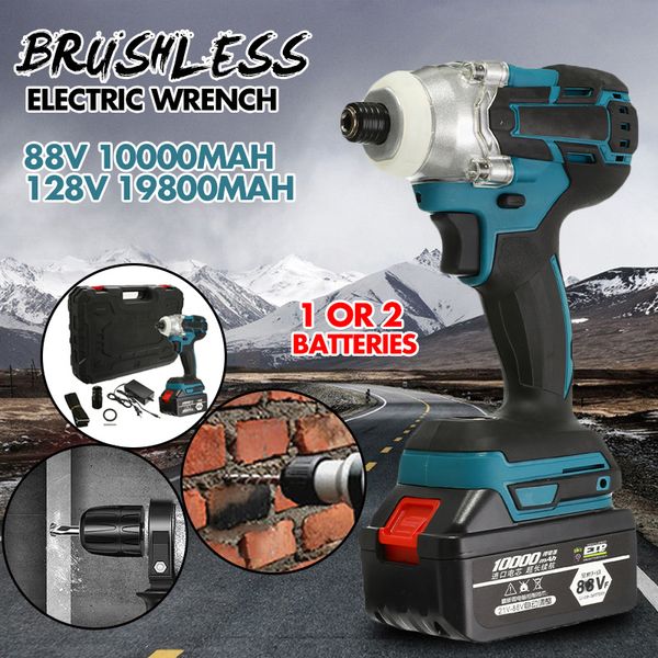

88v / 128v бесщеточной отвертки аккумуляторных отвертки электроинструменты ручная дрель литиевой батареи зарядки просверлить 1/2 батареи