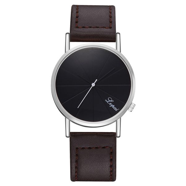 

trend mens watch thin disc fashion quartz wristwatch business leather strap classic male clock handsome relojes para hombre@50, Slivery;brown