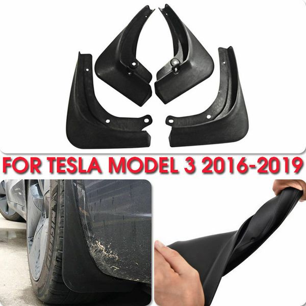 

2019 car mud flaps splash guard fender mudguard for tesla model 3 + fixing screw