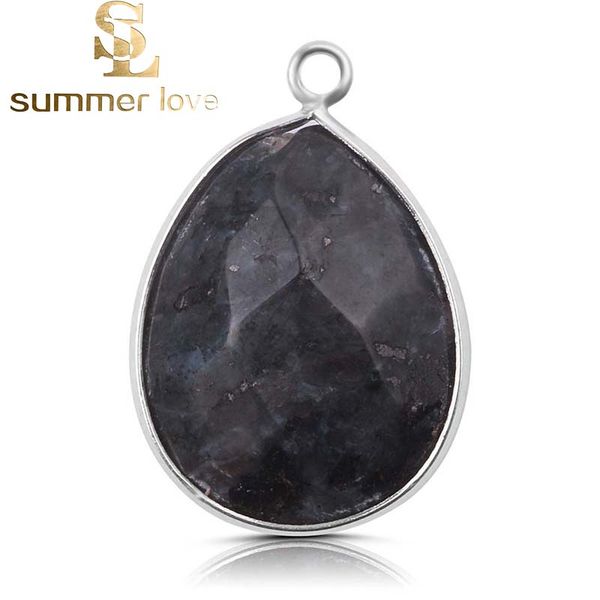 

fashion shiny black diy crystal birthstone dangles charms for necklace bracelet jewelry faceted glass water drop pendants accessories makin, Bronze;silver