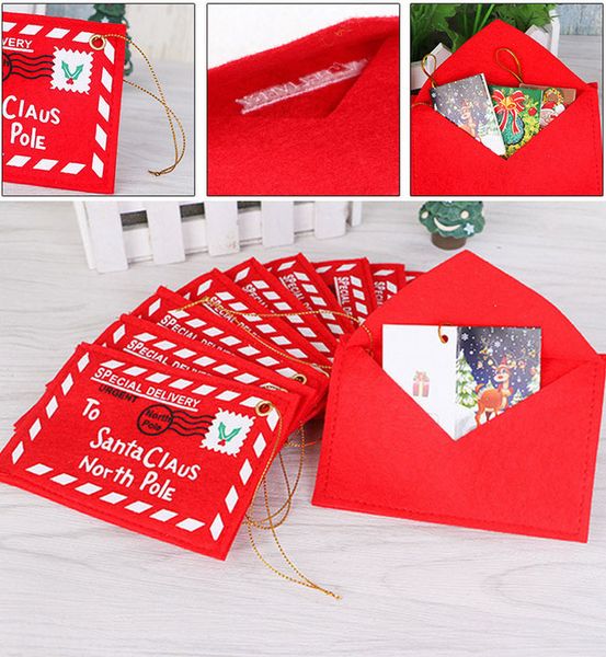 

рождественский конверт рождественская елка украшения подарочная сумка держатель поздравительное письмо обложка партии декор нетканый быстрая