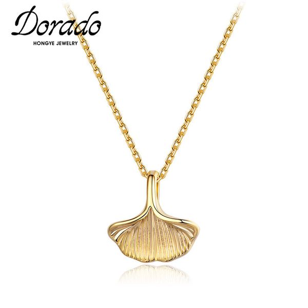 

dorado 2020 fashion cute ginkgo leaf pendant necklace for women metal zircon clavicle chain simple collier jewelry anniversary, Silver