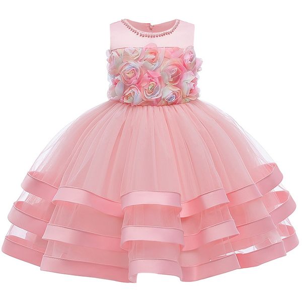 

girl's dresses summer dress girls elegant clothes princess kids for wedding party ball gown children clothing vestido, Red;yellow