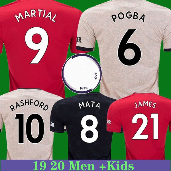 

fc manchester soccer jersey united pogba lingard rashford lukaku jersey 19 20 thai man utd football shirt martial maguire kid soccer uniform, Black;yellow