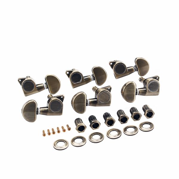 

1 set alloy copper electric guitar tuning pegs tuners with ferrules screws 3r3l bronze