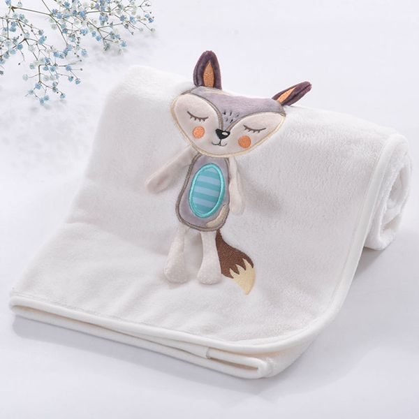 

baby blanket boy girl coral fleece baby swaddling embroider sleep blanket stroller car sofa bedding